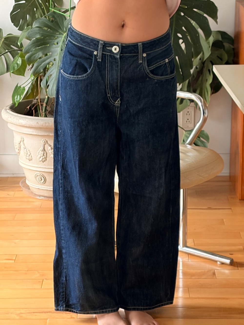 BDG Wide-Leg Jeans in Dark Indigo